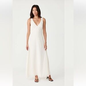 V-Neck Ivory Maxi Dress - Emery Maxi Dress in Cream from Charcoal